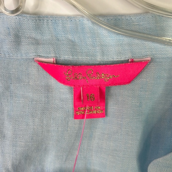 LILLY PULITZER WOMEN’S NWT MALEIGH ELBOW SLEEVE HYRDA BLUE RESORT SZ 16 - Picture 6 of 8